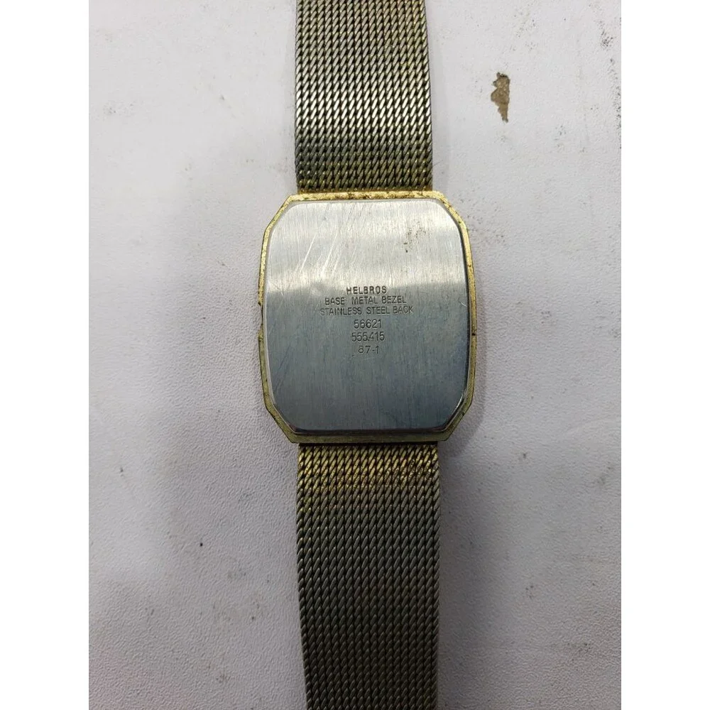 Helbros 56621 Quartz Gold Plated Watch Base Metal Bezel 555415 87-1 Untested